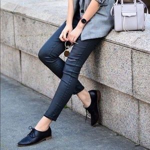 Sandbaggers Missy Leather Loafers Saddle Shoes Oxfords - Black